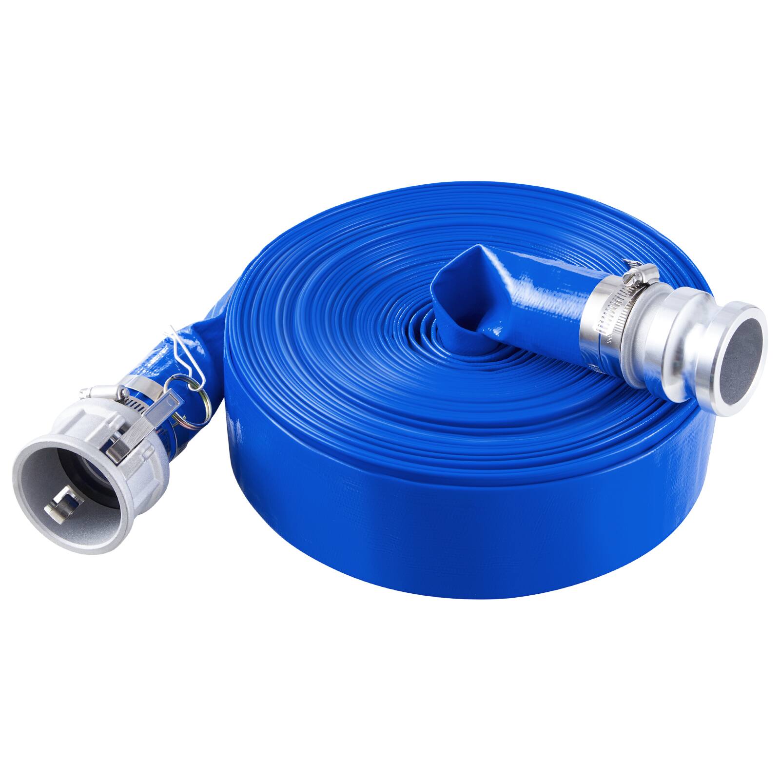 Alt View 5. VEVOR - Backwash Hose, 2 in x 100 ft, Blue High Quality PVC Hose, with Clamps, Camlock, Aluminum Fittings, Fit Various Pumps - Blue.