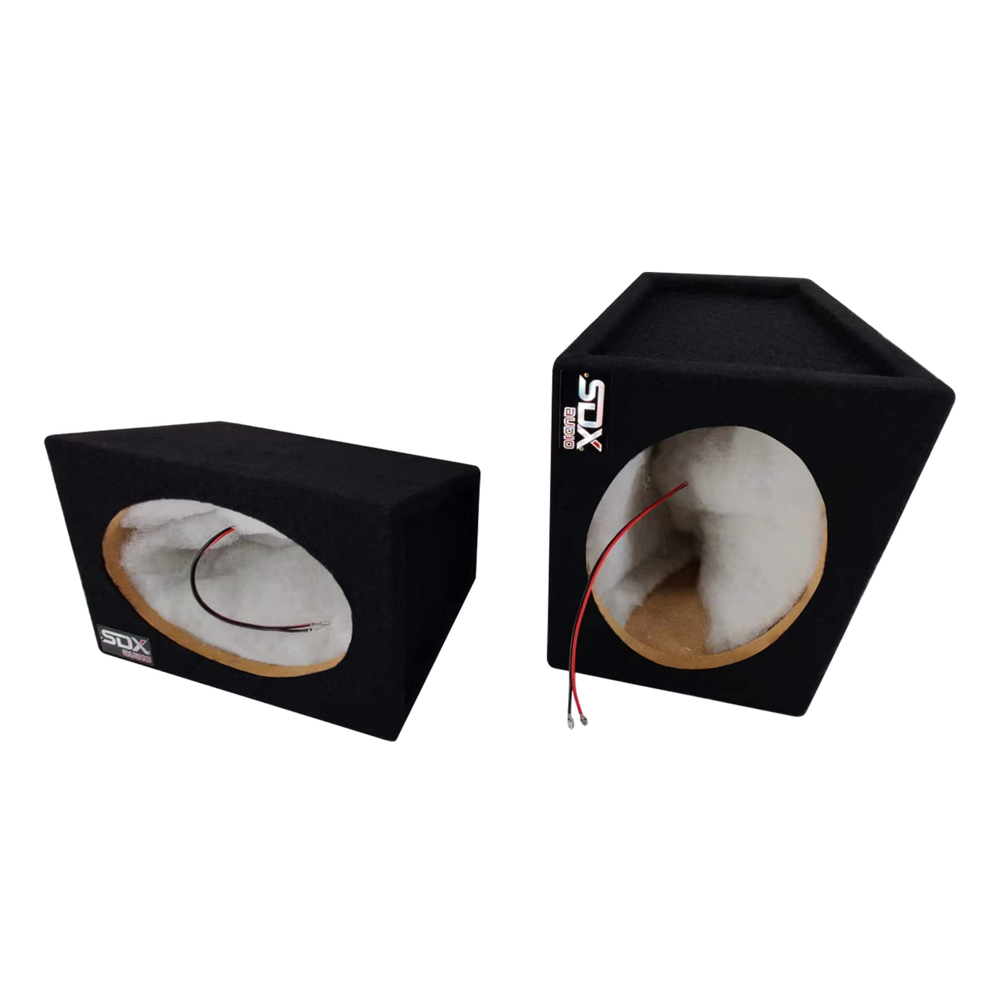 SDX Audio - 6"x9" Speaker Enclosure Pair w Internally Pre-Wired Fast-On Terminal - Black