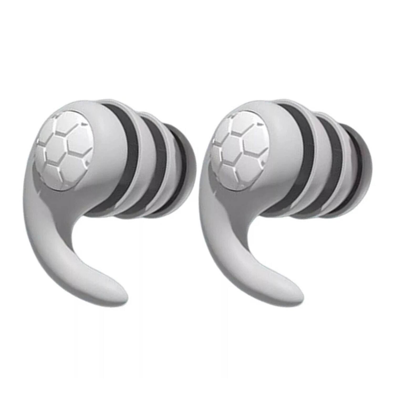 Stock Preferred - Silicone Noise Cancelling Waterproof Earplugs Grey - Gray