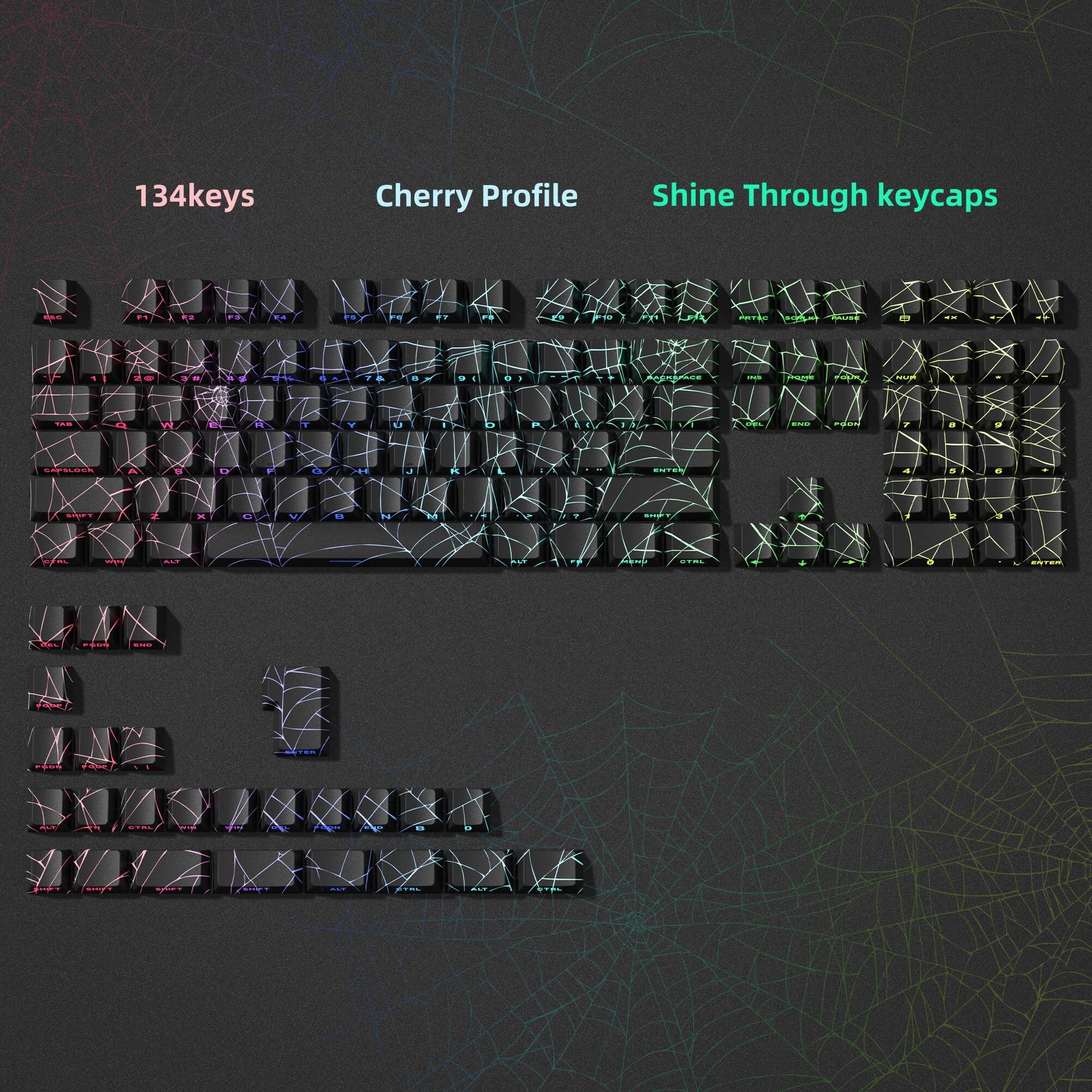 134keys Cherry Profile Shine Through keycaps