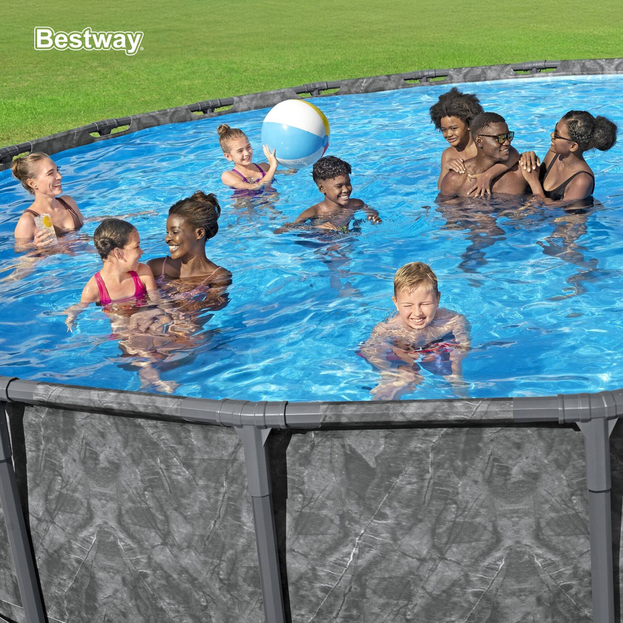 Alt View 4. Bestway - Bestway APX 365 18'x52" Round Above Ground Swimming Pool Set with Pump & Ladder - Gray.