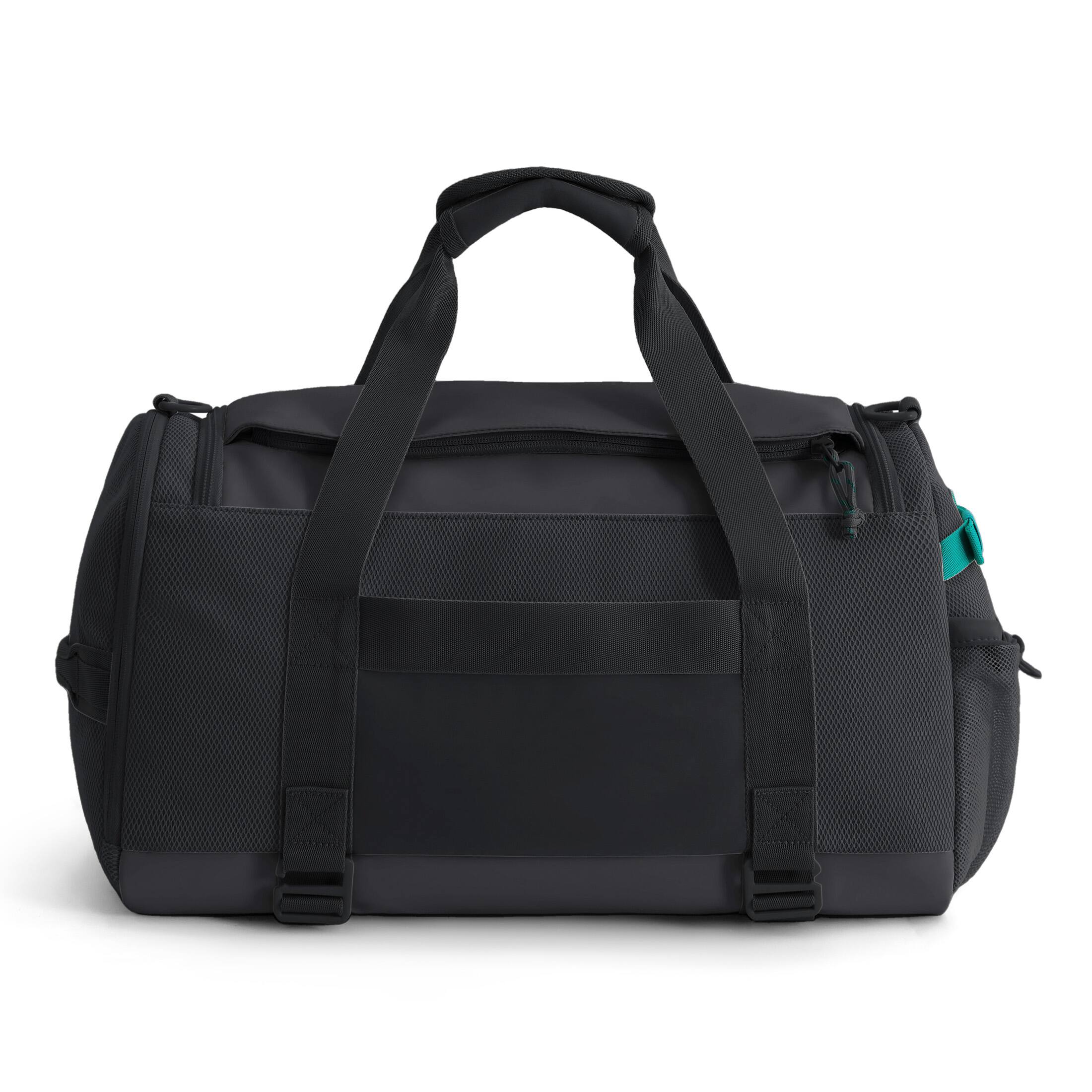 Angle. Bagsmart - REIKI Duffle 30L Travel Gym Bag with 15.6" Laptop Sleeve, Separate Shoe Compartment & Trolley Pass-Through - Black.