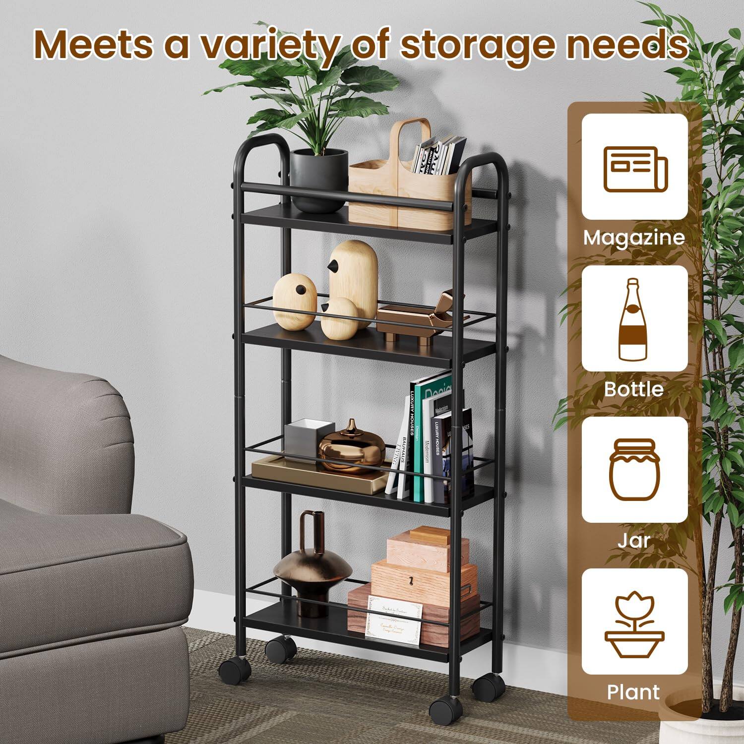 Meets a variety of storage needs

- Magazine
- Bottle
- Jar
- Plant