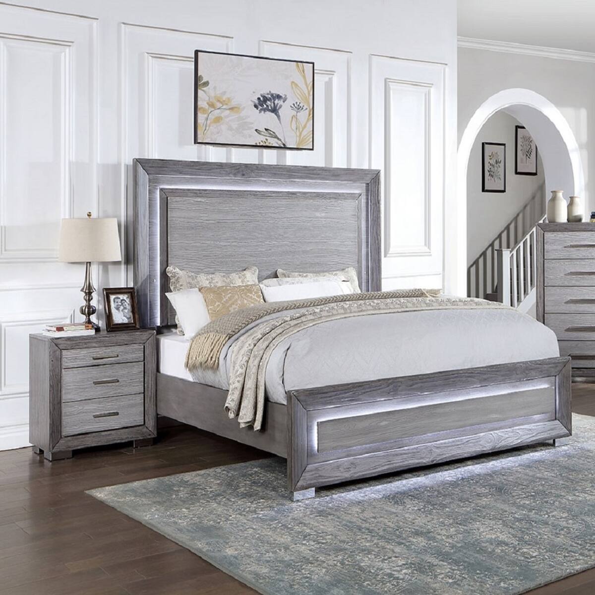 Loheer Three Drawer Nightstand Solid Wood Bedroom Bedside Cabinet with ...