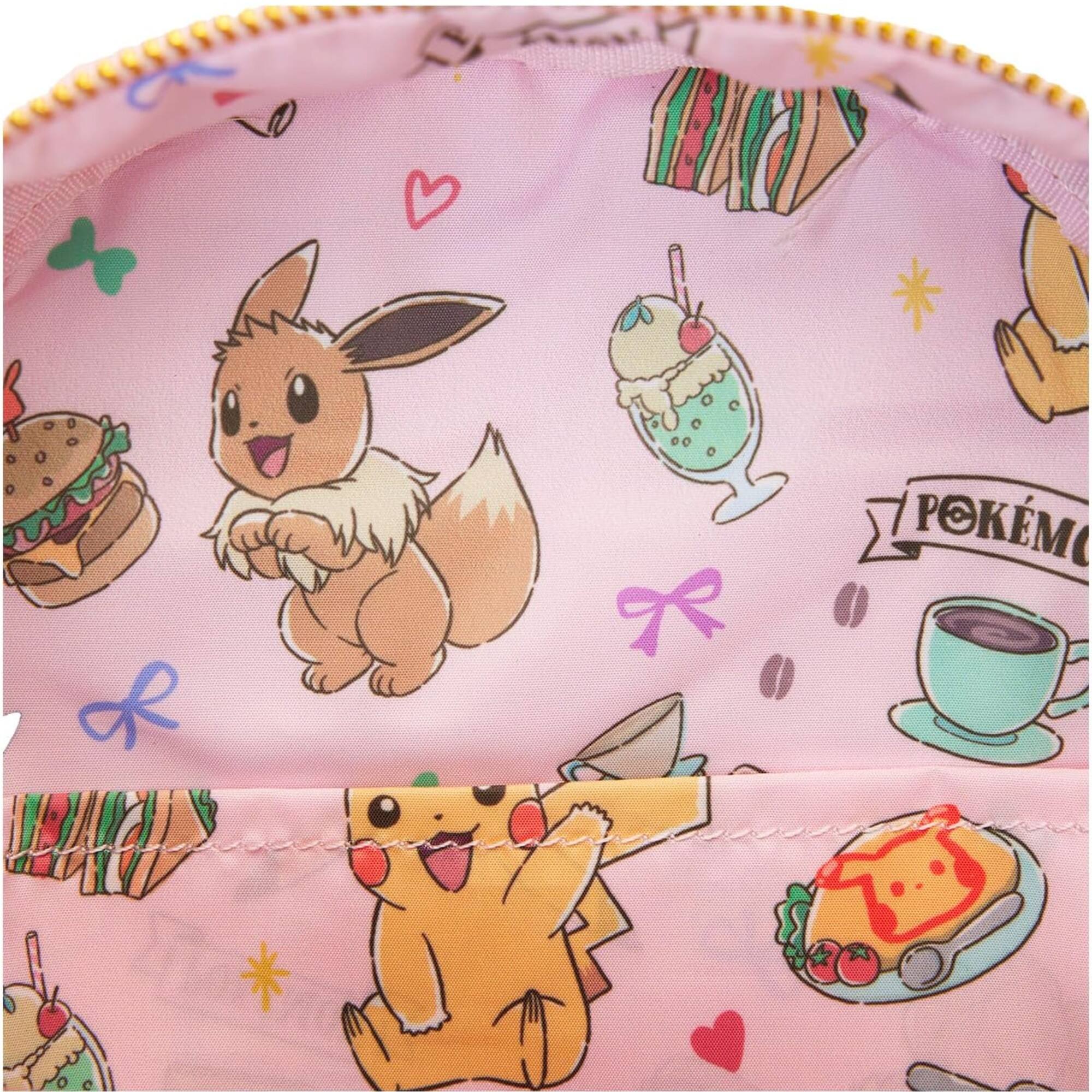 Alt View 4. LoungeFly - Loungefly Pink Pokemon 3D Pikachu & Eevee Mini Faux Leather Backpack - Multicolored.