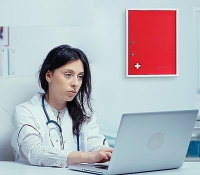 Alt View 6. Viva Comfort - Viva Comfort Steel Medical Storage Cabinet with Dual Key Lock, 1.1 cu. ft., Red (999-04-RED).