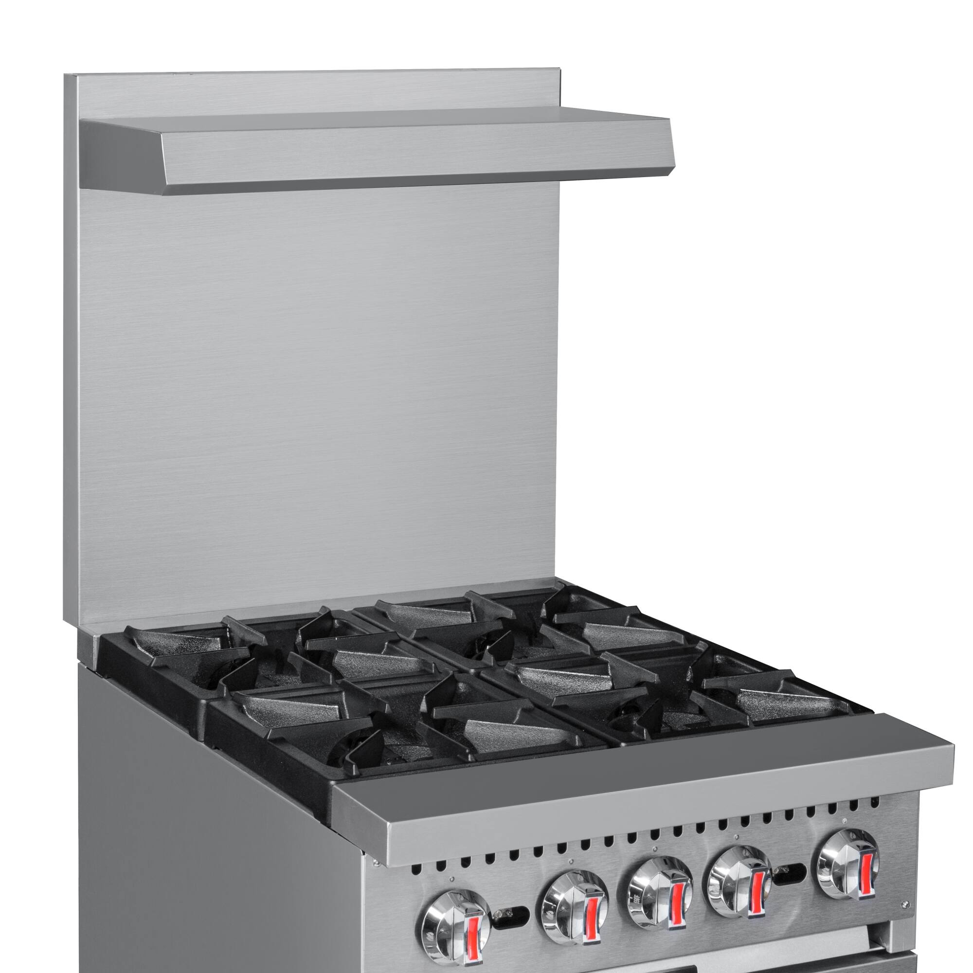 Alt View 5. Koolmore - 24 in. 4 Burner Commercial Natural Gas Range with Oven in Stainless-Steel (KM-CR24-NG) - Stainless Steel.