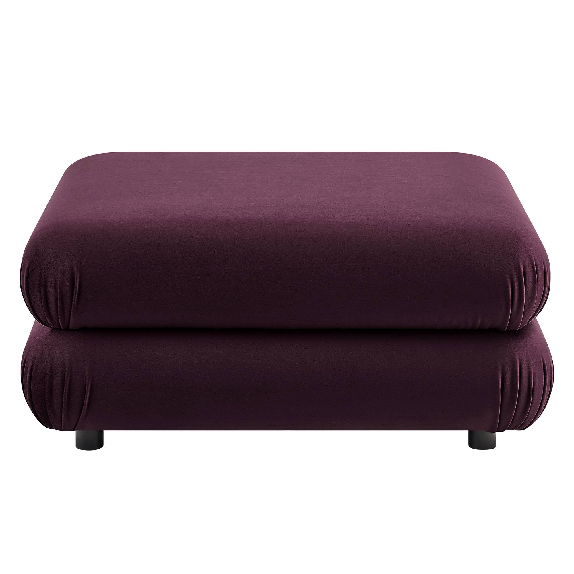 Alt View 3. Modway - Jubilee Modular Performance Velvet Ottoman by Modway - Mulberry.