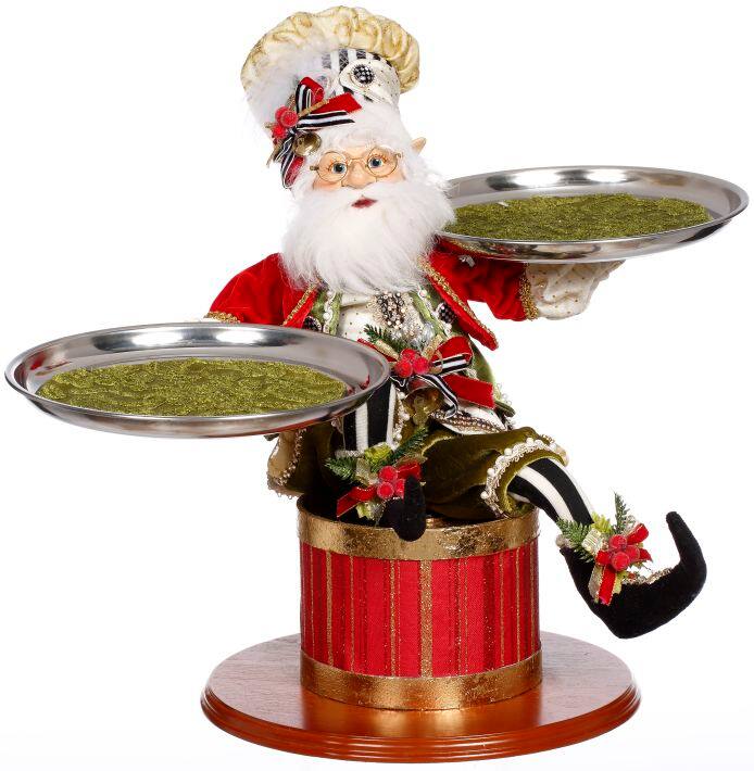 Front. Mark Roberts - Mark Roberts Christmas Sitting Server Elf Figurine - 17.5" - Red.