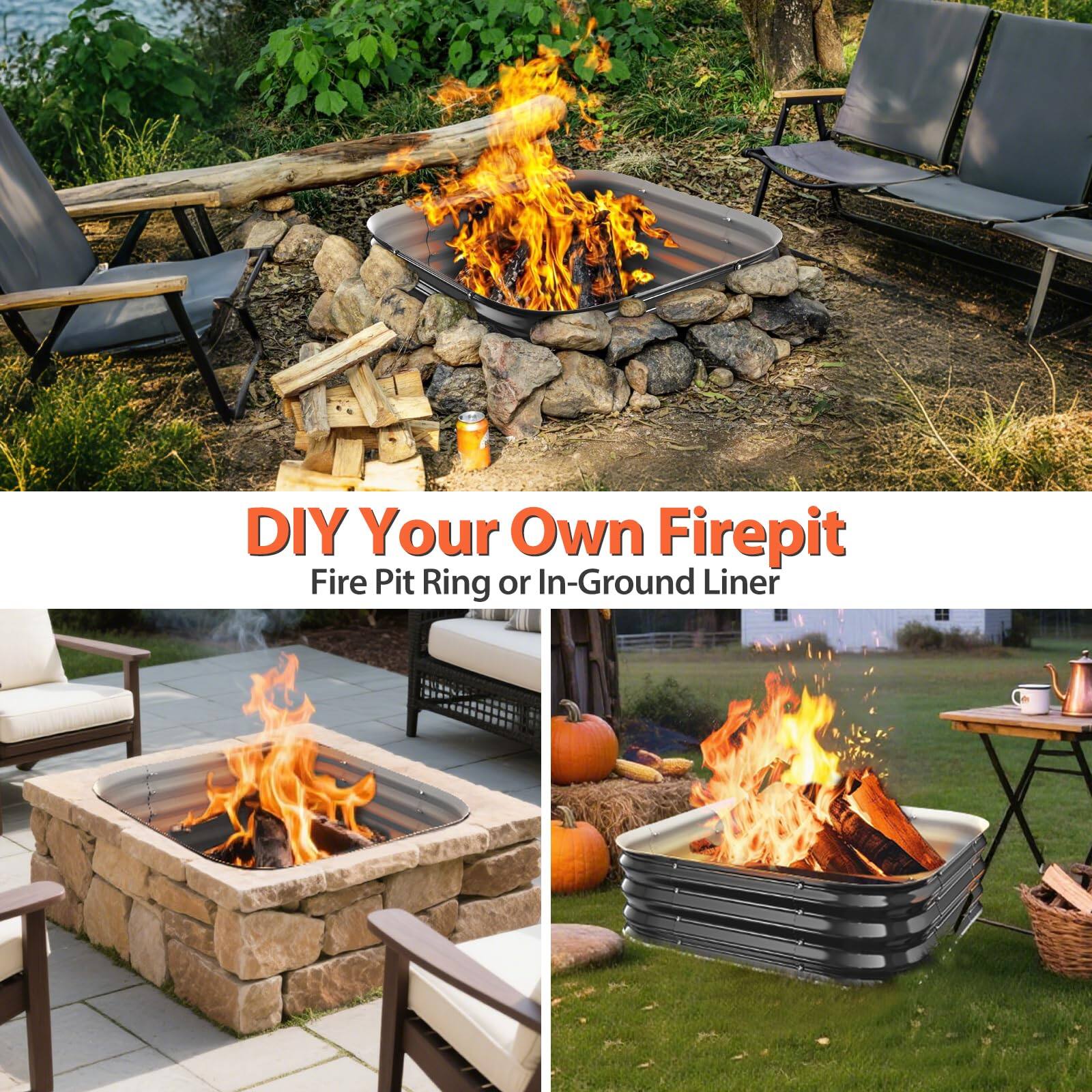 DIY Your Own Firepit  
Fire Pit Ring or In-Ground Liner