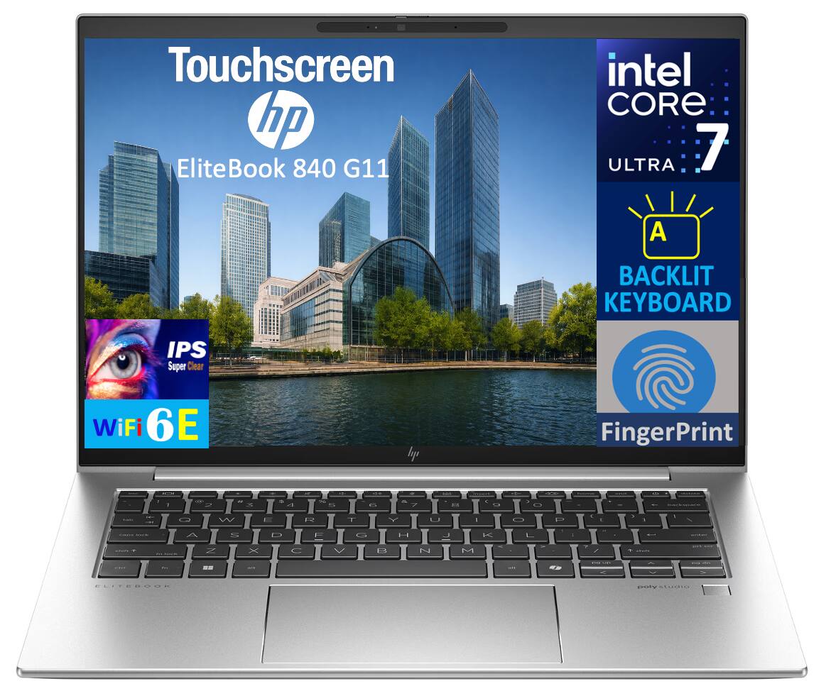 Touchscreen hp EliteBook 840 G11 intel CORE ULTRA 7 A BACKLIT KEYBOARD IPS Super Clear WiFi 6E FingerPrint
