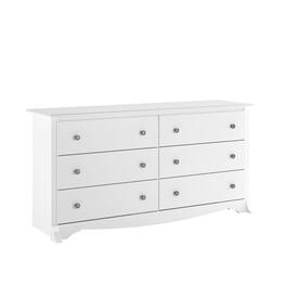 Prepac - Monterey 6 Drawer Dresser - White