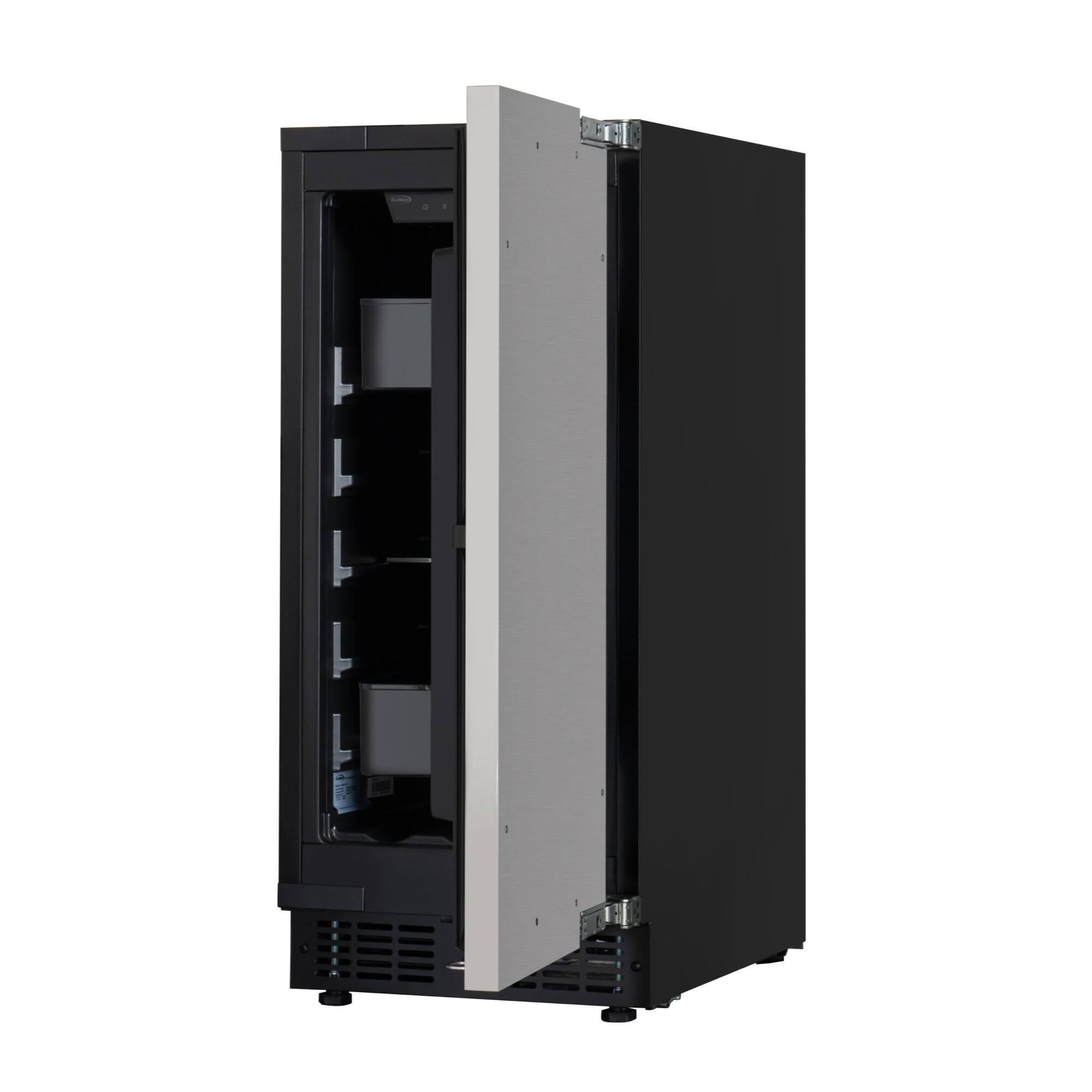 Alt View 6. Koolmore - 15 in. Built-In Panel Ready Undercounter Beverage Refrigerator, with Digital Temperature Control, Glass Shelves, Lock - Black.