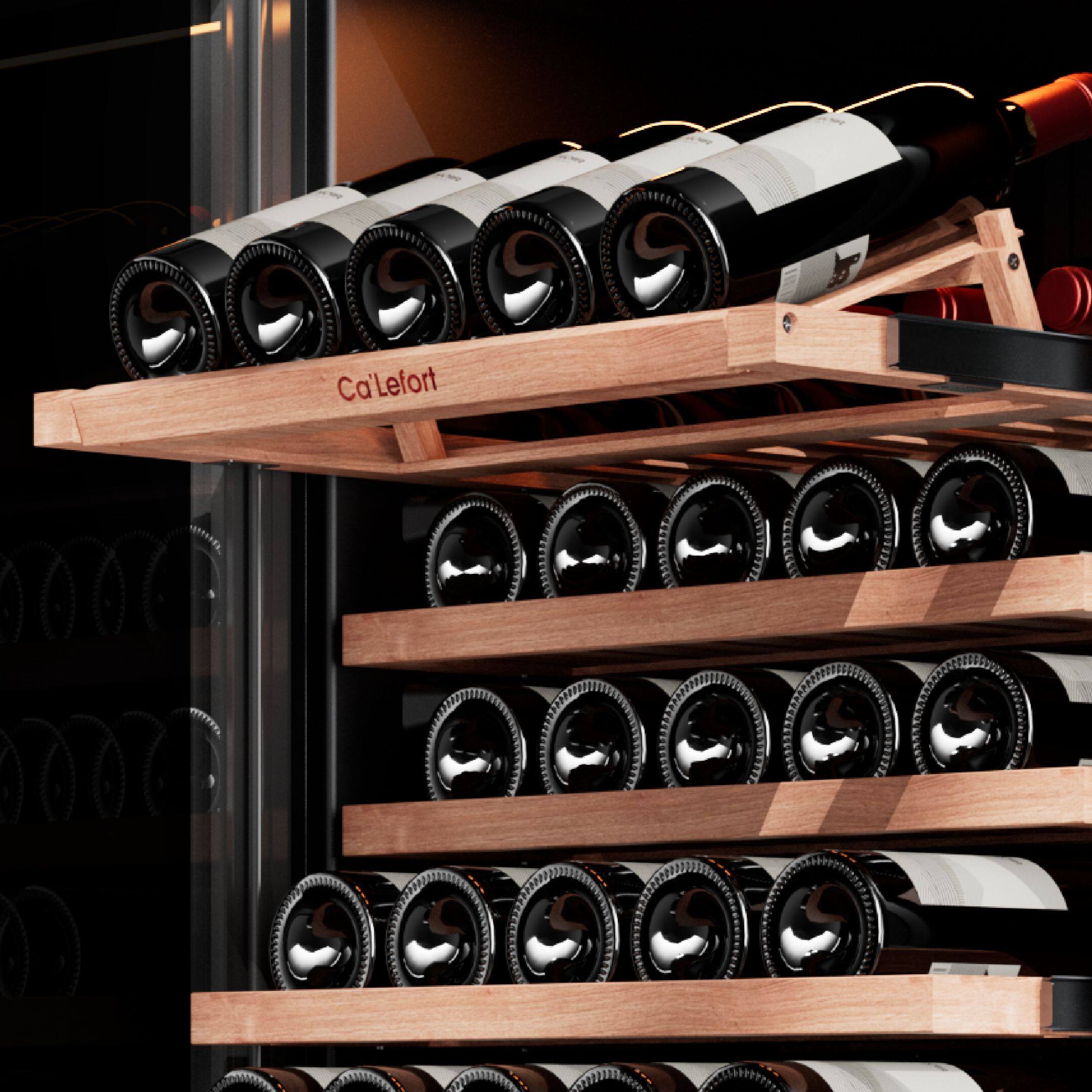 Alt View 6. Ca'Lefort - 24inch 155-Bottle Dual Zone Wine Cooler Refrigerator Freestanding/Built-In ，3-Color LED Lighting，for Home, Bar & Office - stainless steel.