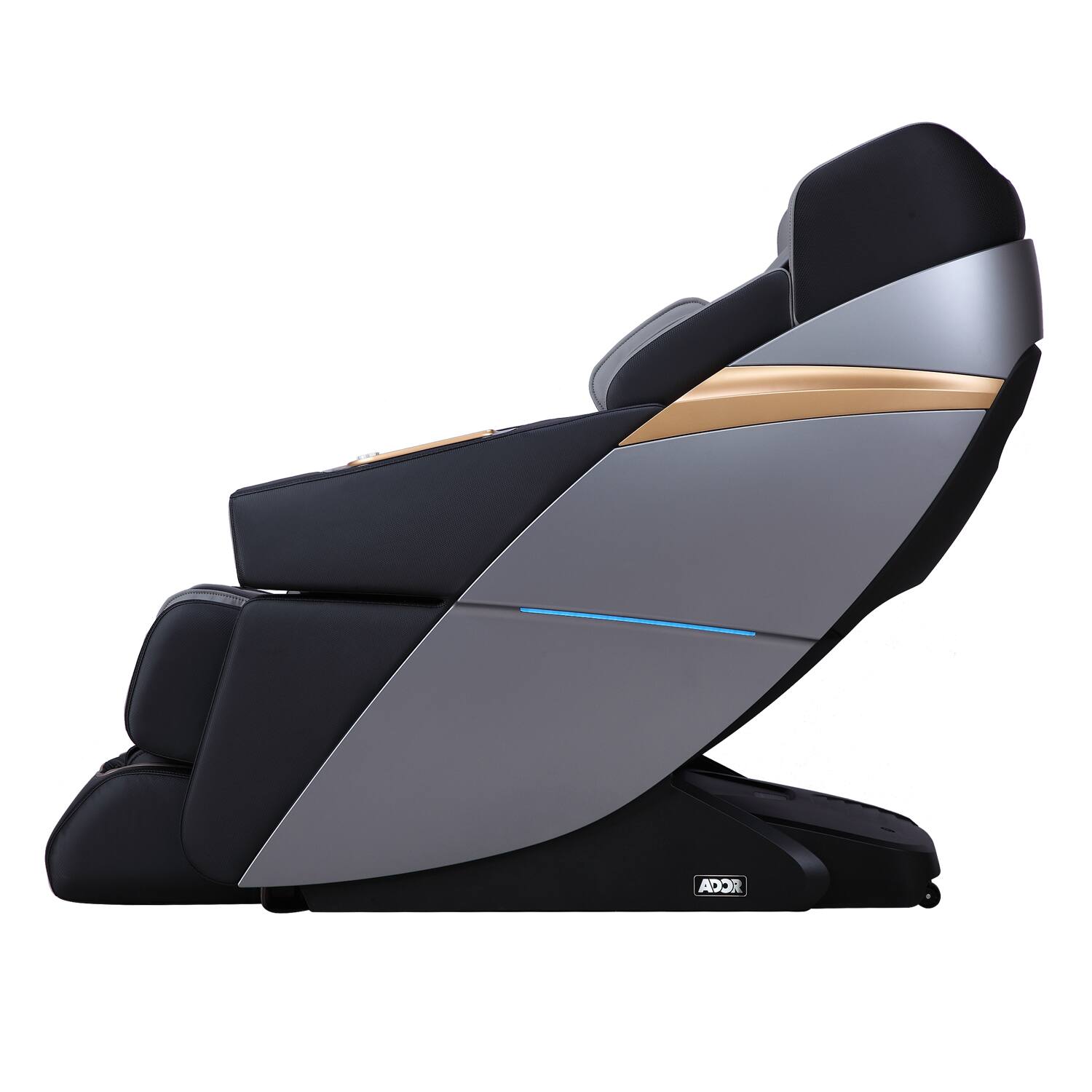 Left. Osaki - Ador - Allure 3D Zero Gravity Massage Chair With Calf Rollers - Black/Charcoal.