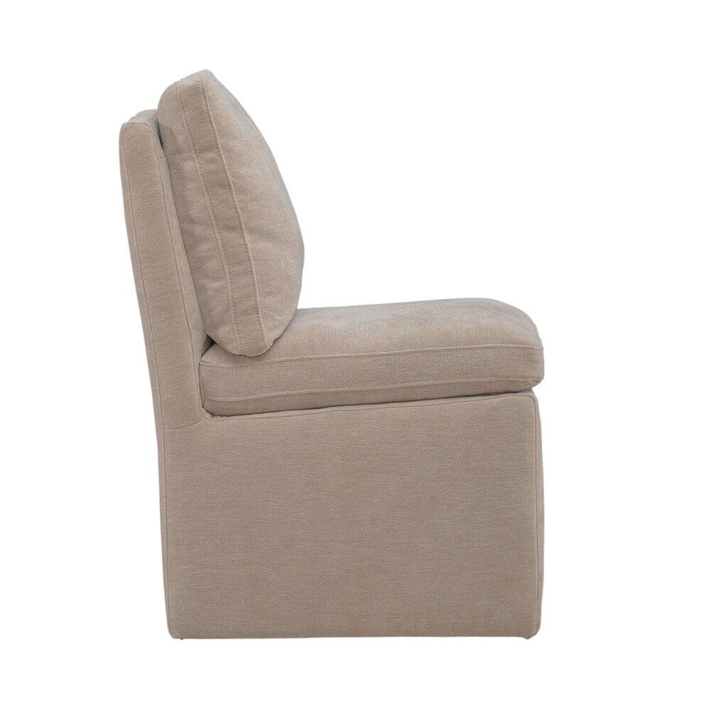Alt View 2. Liberty Furniture Industries - Accent Dining Chair with Castors - Squared Back - Wicker Upholstry - Brown.