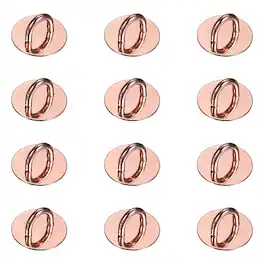 Unique Bargains - Metal Phone Charm Hook 0.9", 12pcs Adhesive Circle Shaped Finger Grip for Smartphones Keychain Tablet Case Accessories - Rose Gold