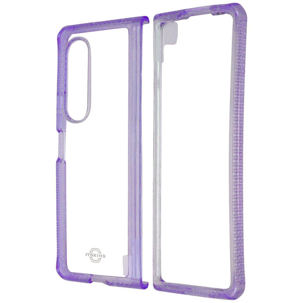 Front. Itskins - ITSKINS Hybrid R // Clear Case for Samsung Galaxy Z Fold3 5G - Lavender/Clear - Purple.