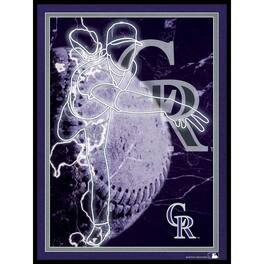 Fan Creations - Colorado Rockies 12'' x 16'' Framed Neon Player Print - Black