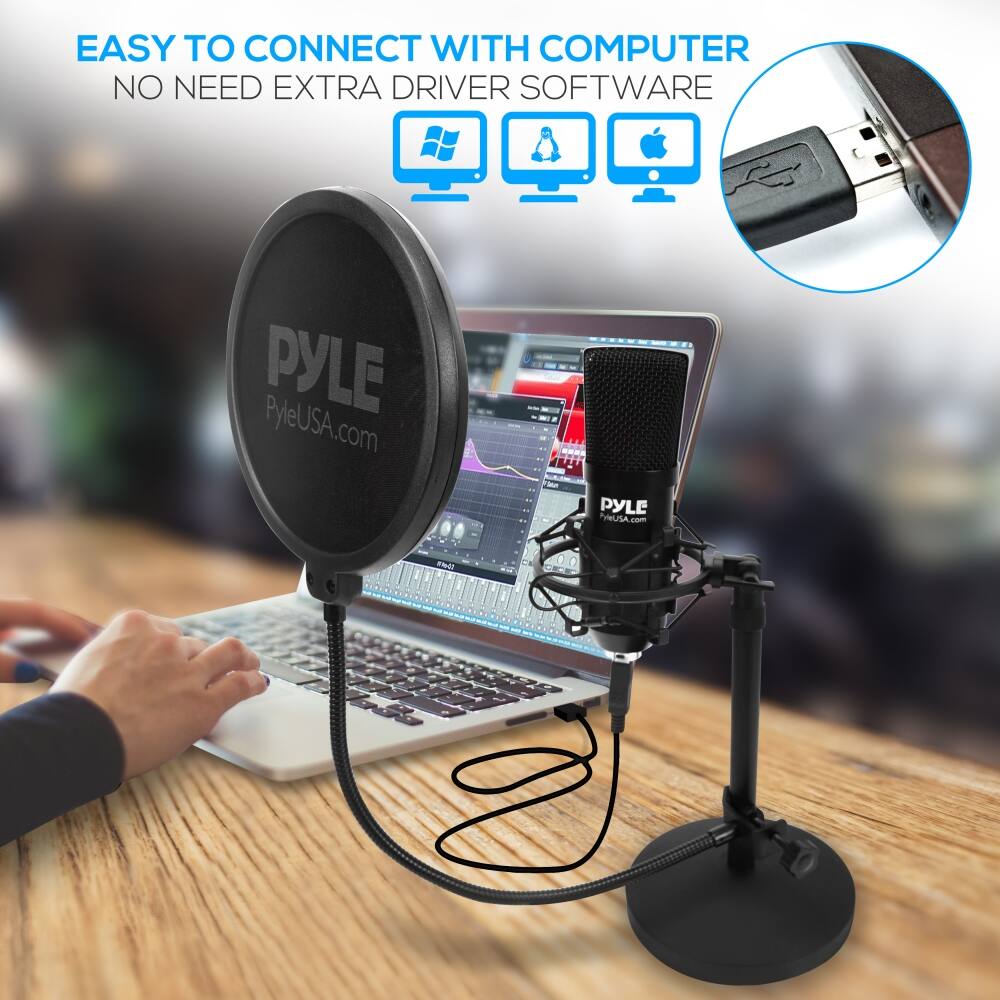 EASY TO CONNECT WITH COMPUTER  
NO NEED EXTRA DRIVER SOFTWARE  

PYLE  
PyleUSA.com  

PYLE FHHUSA