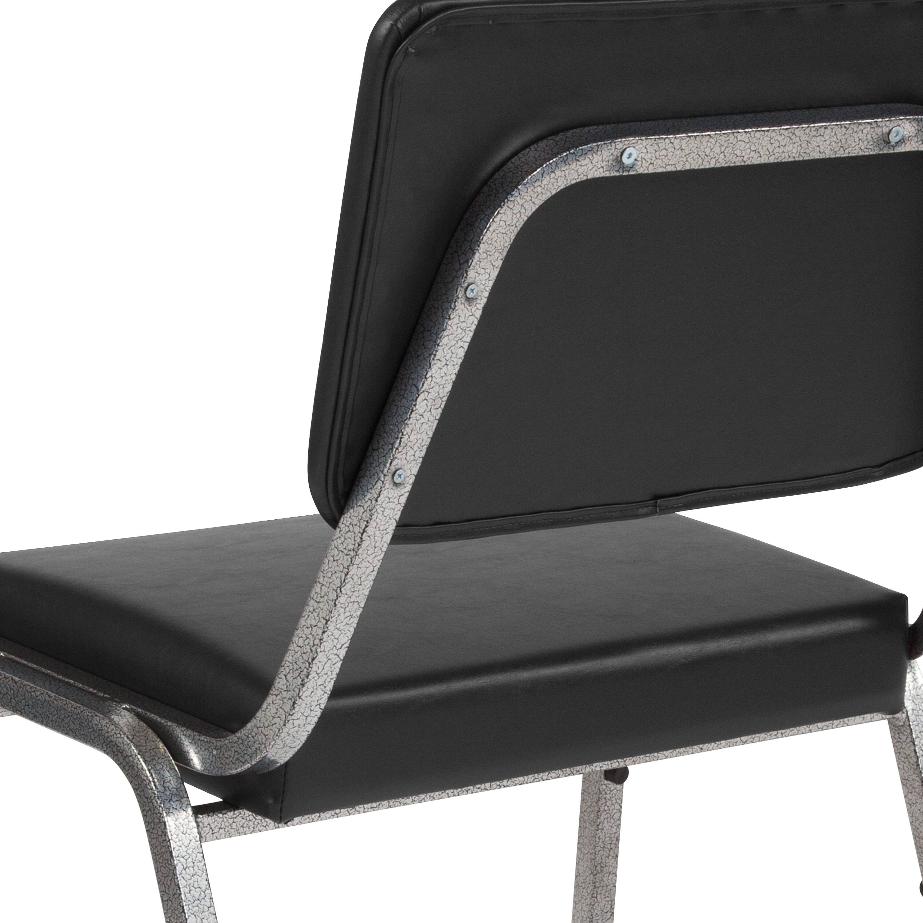 Alt View 9. Emma + Oliver - 1000 lb. Antimicrobial Bariatric Open Back medical Guest Arm Chair - Black Vinyl.