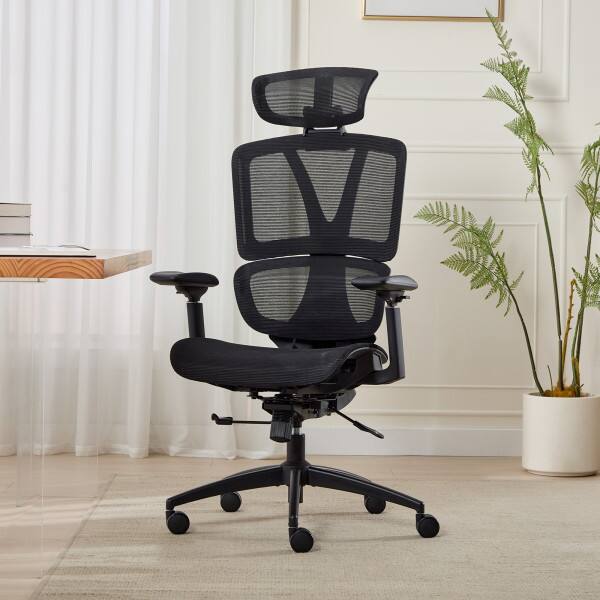Angle. Serta - Serta® AirHaven SX1100 All-Mesh Ergonomic Chair with Adjustable Headrest, Black - Black.