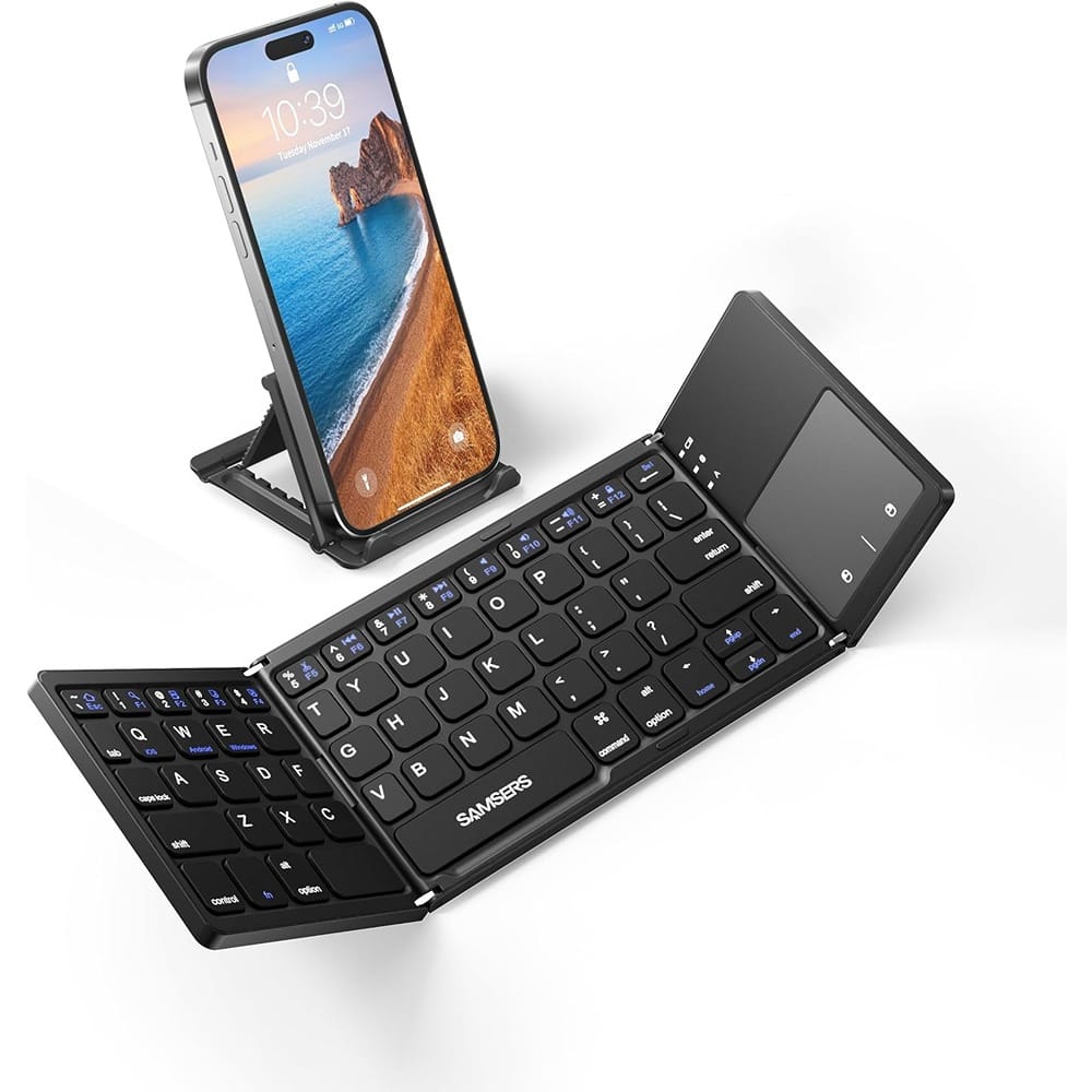 RTMB - Foldable Bluetooth Keyboard with Touchpad – Portable, Wireless - Black