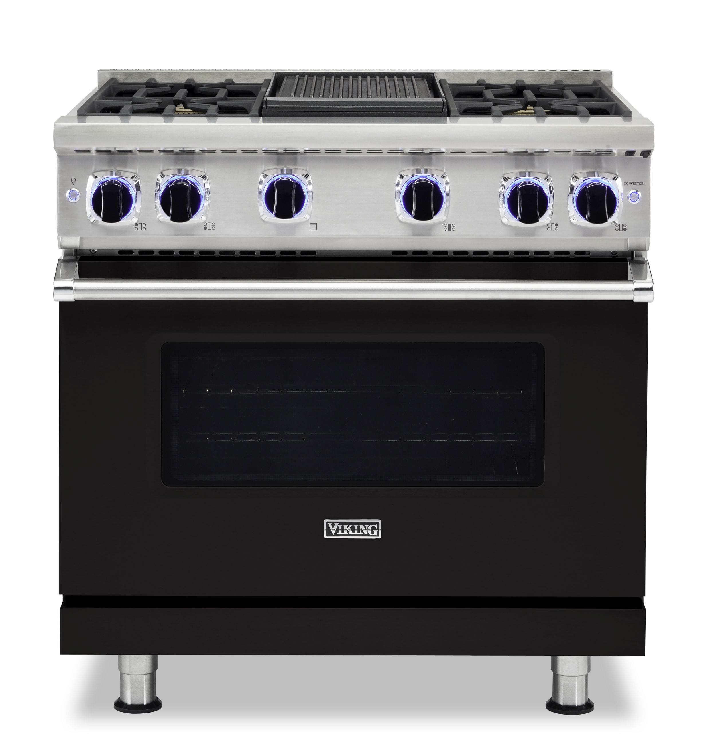 Front. Viking - VGR Freestanding 7 Series Gas 36" Range - Onyx.