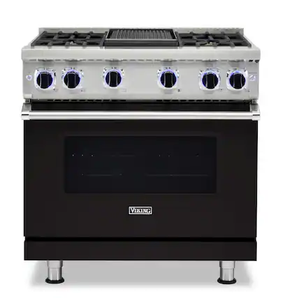 Front. Viking - VGR Freestanding 7 Series Gas 36" Range - Onyx.