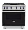 Viking - 36 in. Wide 4 Burner VGR Freestanding 7 Series Gas Range - Onyx