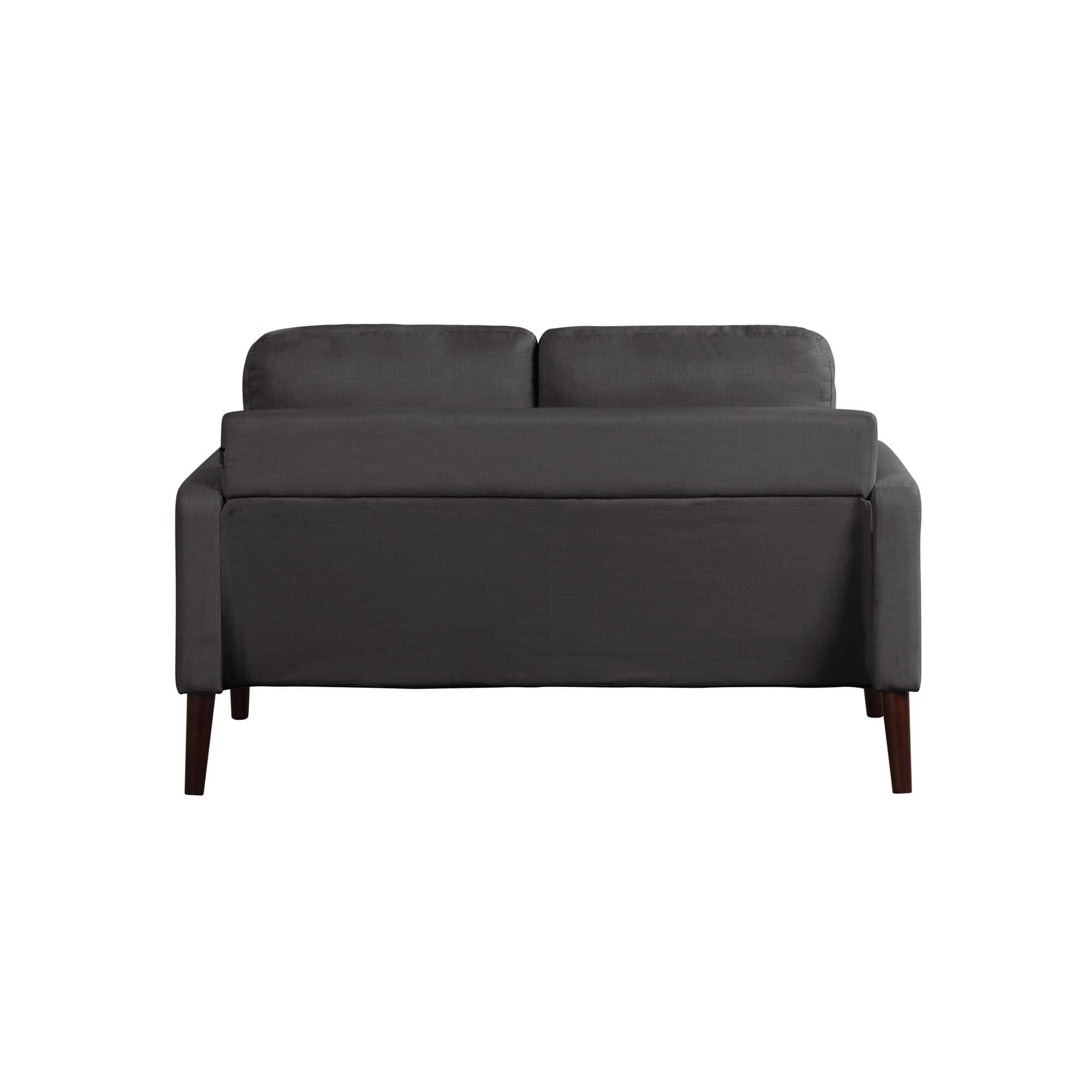 Front. Lifestyle Solutions - Nerd Loveseat with Power and USB ports - Black.