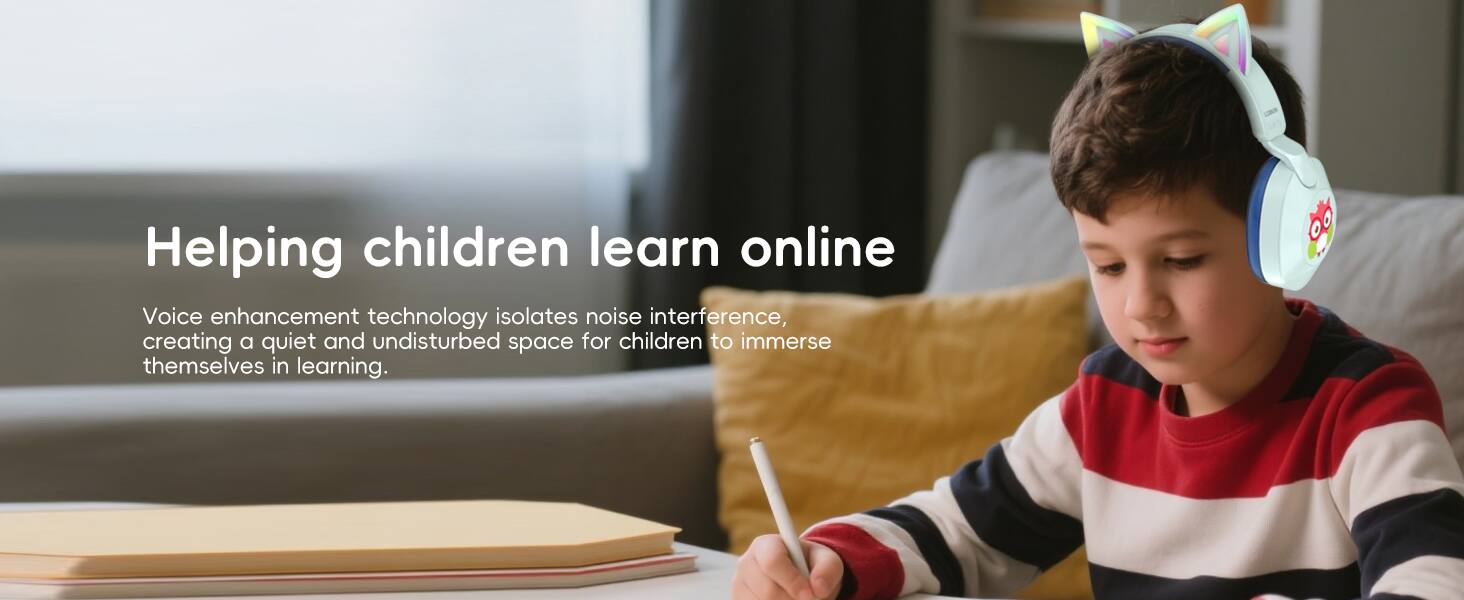 Helping children learn online

Voice enhancement technology isolates noise interference, creating a quiet and undisturbed space for children to immerse themselves in learning.