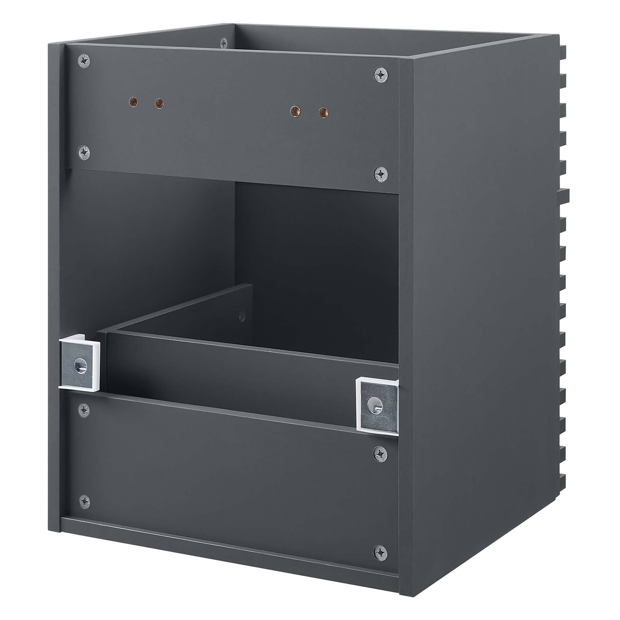 Alt View 3. Modway - Render Wall-Mount Bathroom Cabinet Basin Not Included - Gray.