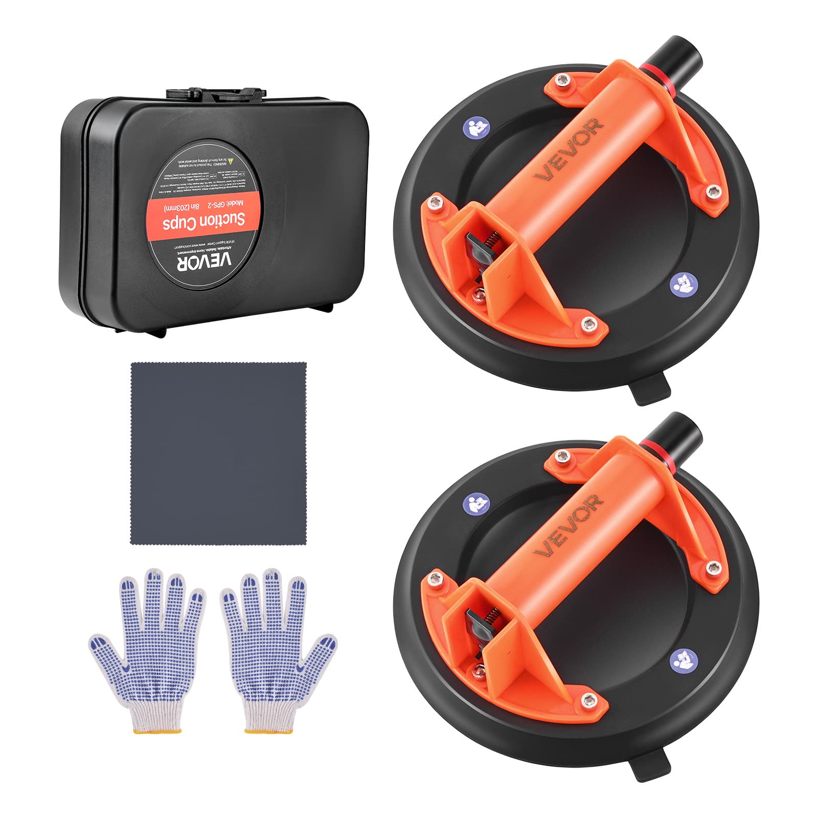 VEVOR - Vacuum Suction Cup, 8-Inch Vacuum Glass Lifter with ABS Handle, 400 lbs Max Lifting Capacity Tile Suction Cup Tool - Black;Orange price history on PriceWatchPro