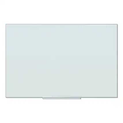 Front. U Brands - Floating Glass Ghost Grid Dry Erase Board 36 x 24 Actual Size: 35 x 23 White Surface.
