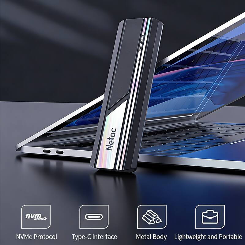 Netac NVMe Protocol Type-C Interface Metal Body Lightweight and Portable