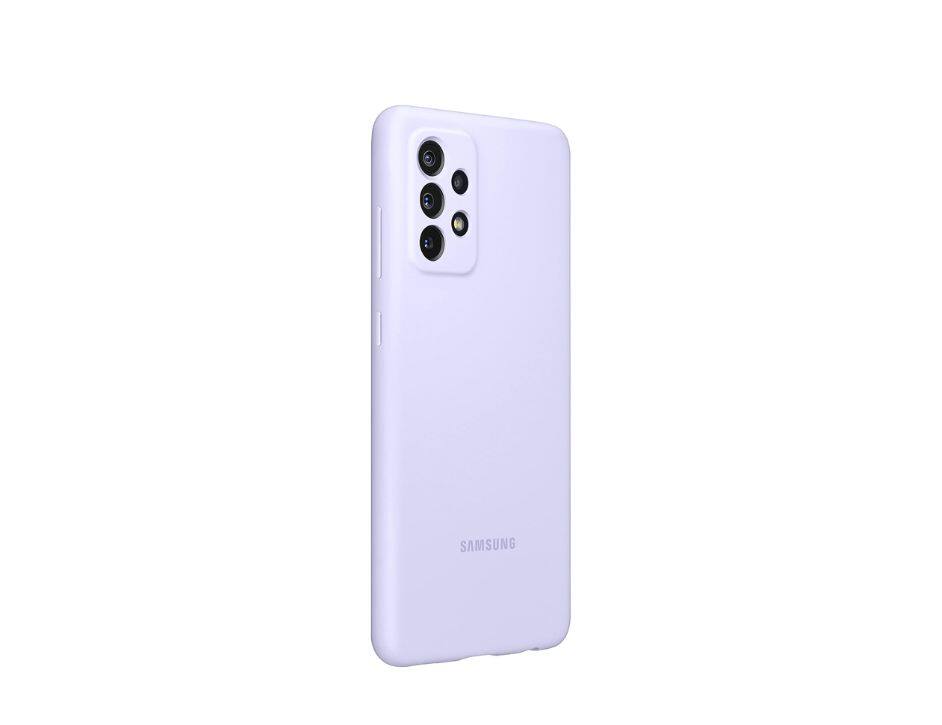 Left. Samsung - Samsung Galaxy A72 Silicone Cover I Color: Violet - Violet.