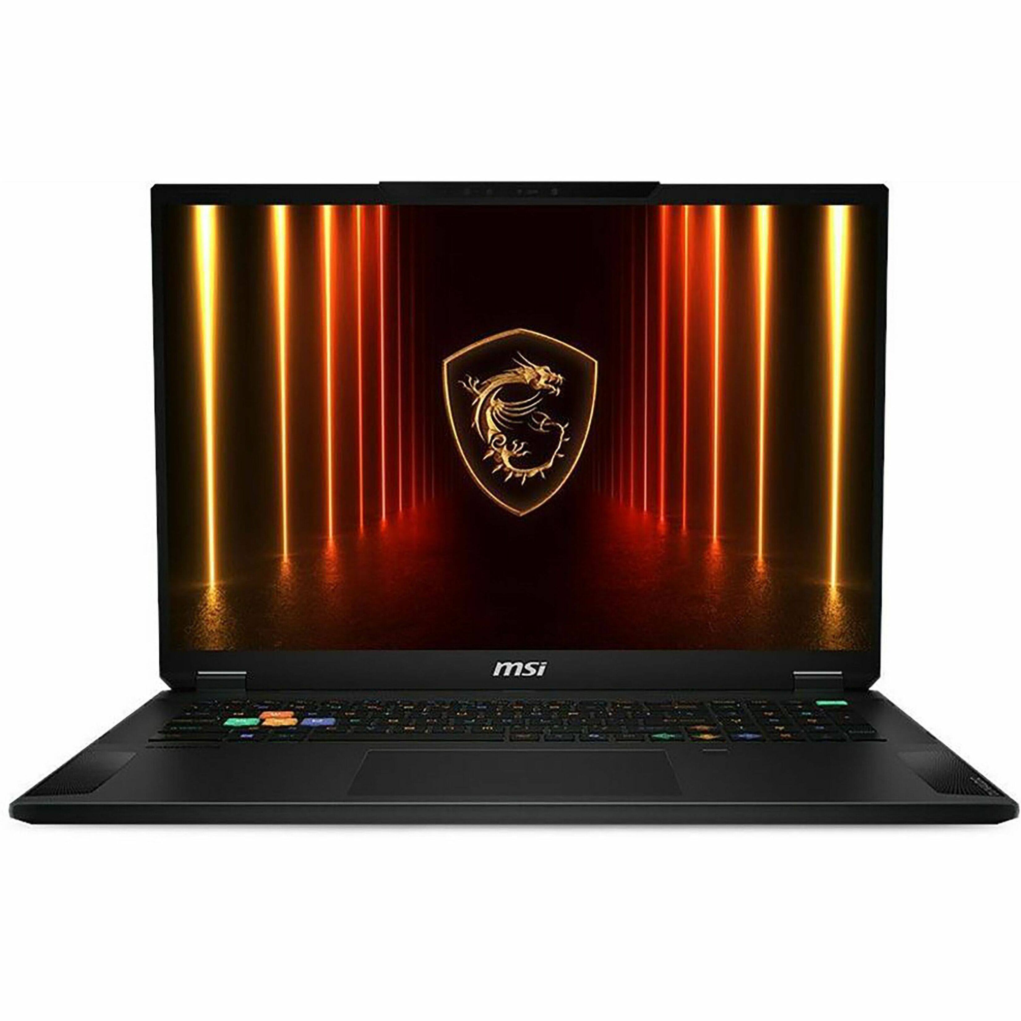 Angle. MSI - 18" Gaming Laptop 3840 x 2400 () - Intel Core Ultra 9 275HX with 64GB Memory - GeForce RTX 5080 - 2 TB SSD - Midnight Black, Black.