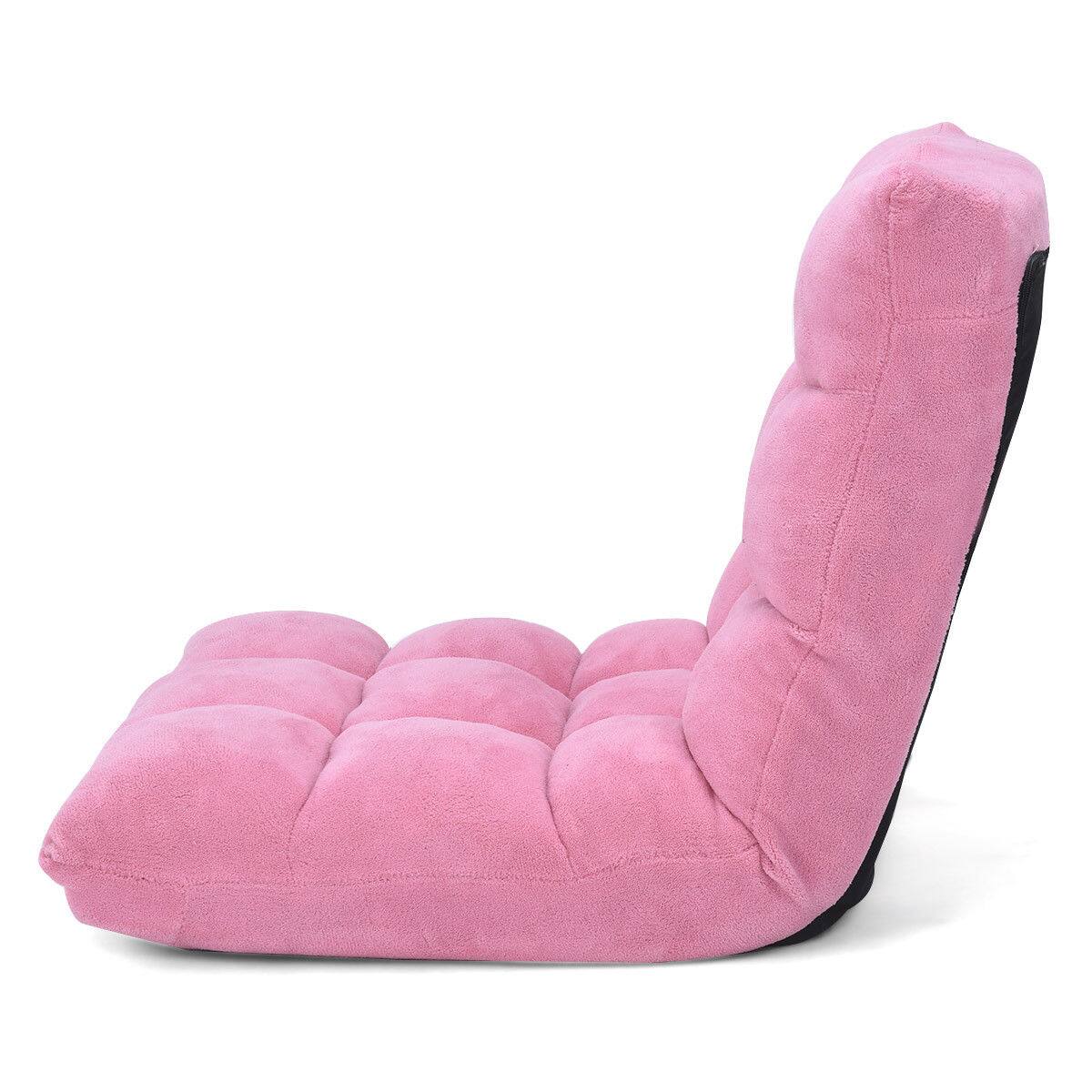Alt View 8. Costway - Costway Adjustable 14-Position Floor Chair Folding Lazy Gaming Sofa Chair Cushioned - Pink.