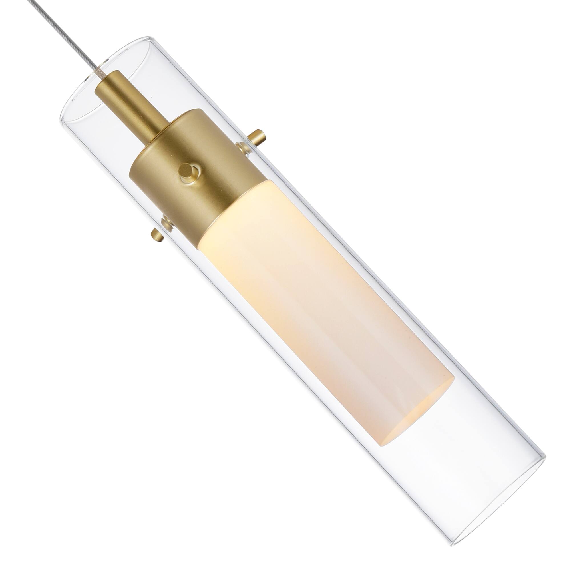 Back. CWI Lighting - Olinda LED Integrated Satin Gold Mini Pendant - Satin Gold.