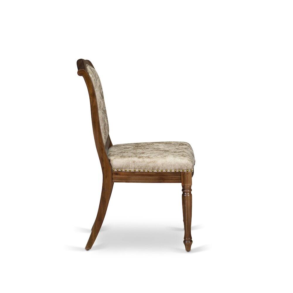 Alt View 4. East West Furniture - Upholstered Dining Chairs Set of 2 - Brown.