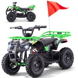 Hover Heart - Electric ATV for Teens and Beginners - 500W Motor, 36V 12Ah Battery, 15 MPH, Dual-Speed Parent Control, Front & Rear Car - Green