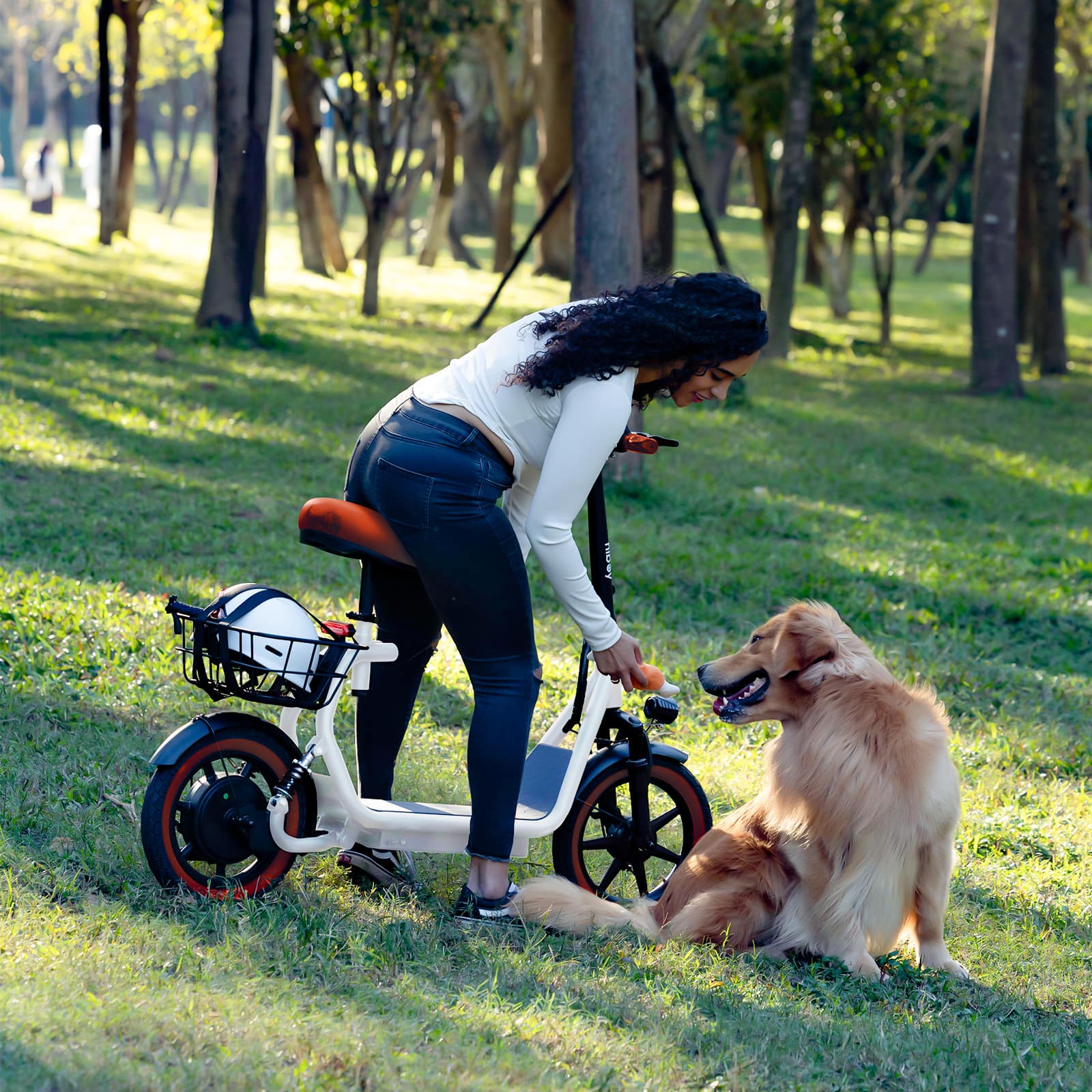 Alt View 7. HiBoy - U2 Electric Scooter with Seat w/ 25 mi Max Operating Range & 20 mph Max Speed - White.