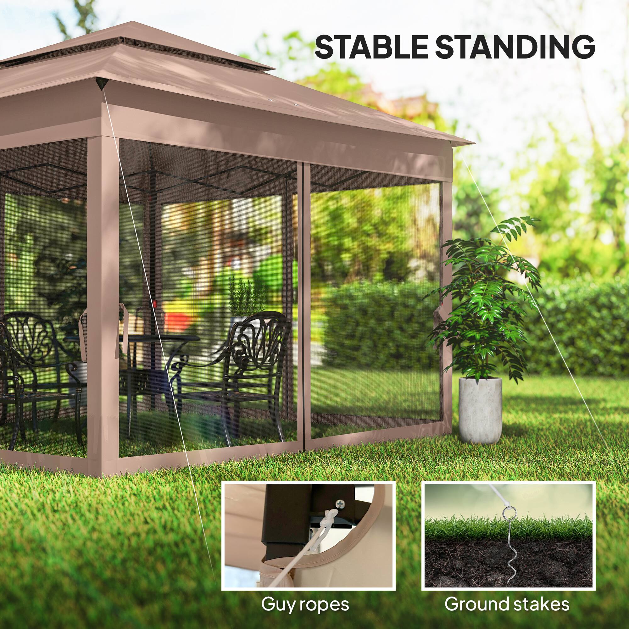 STABLE STANDING

Guy ropes

Ground stakes