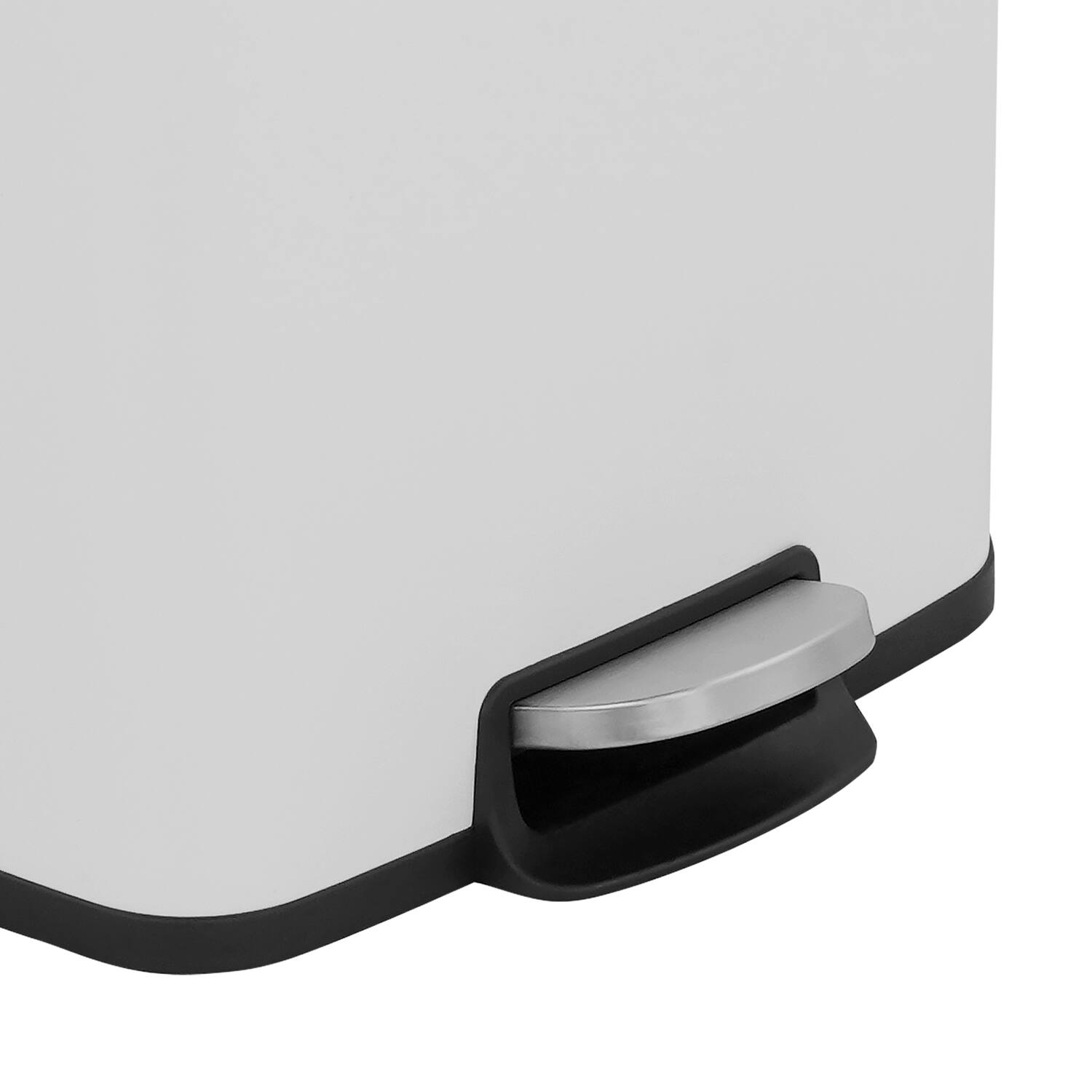 Alt View 1. Innovaze - 5.3 Gal./20 Liter Rectangular Stainless Steel step-on Trash Can for kitchen - Matt White.