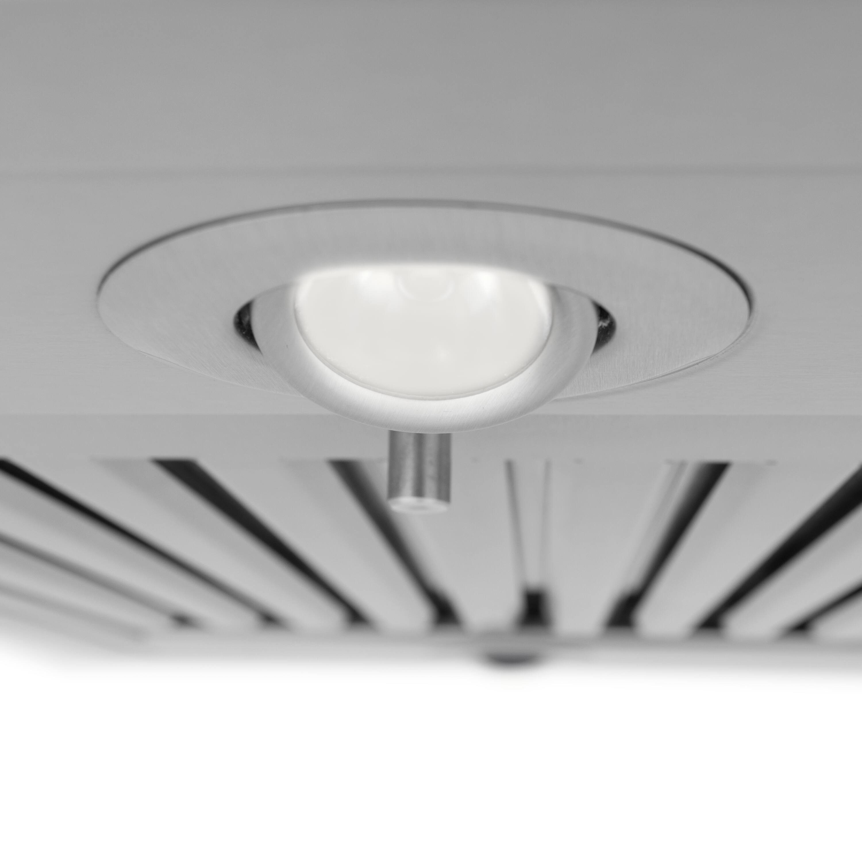Alt View 4. ZLINE - 36 in. ZLINE CrownSound™Ducted Vent Island Mount Range Hood in Stainless Steel with Built-in Bluetooth Speakers - Stainless Steel.