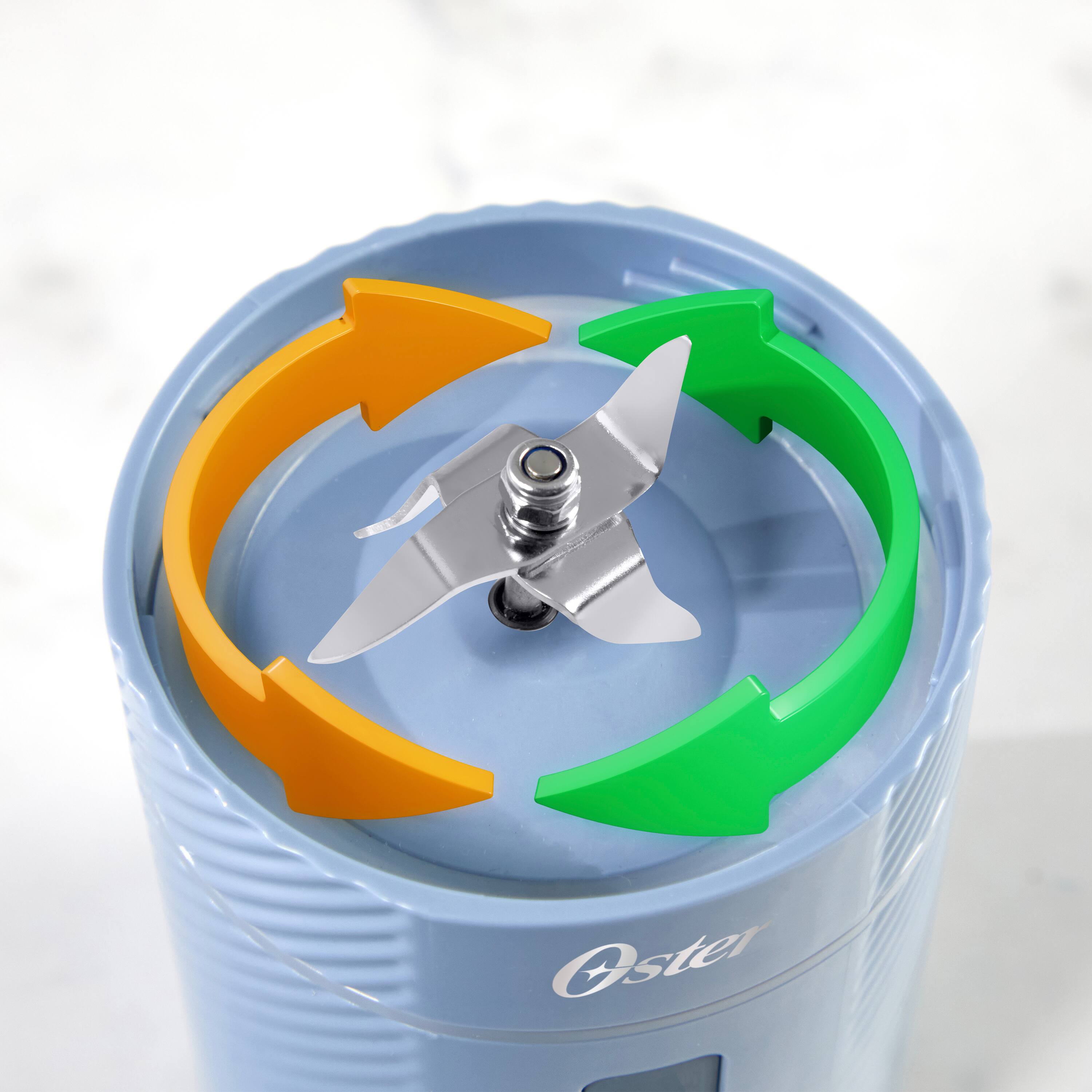 Alt View 2. Oster - GoMax 20oz Portable Blender, Anti-Jam Reversible Blade, Detachable Travel Cup - Morning Haze Blue.