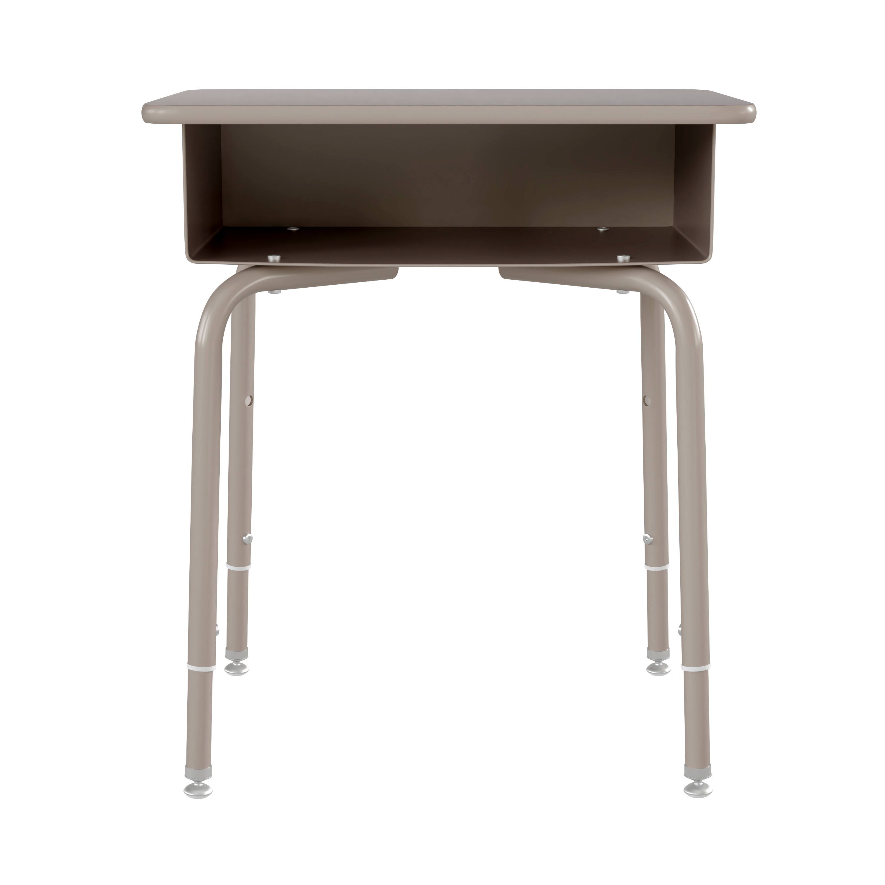 Alt View 9. Emma + Oliver - Student Desk with Open Front Metal Book Box - School Desk - Gray Granite Top/Silver Frame.