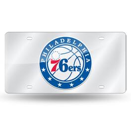 Rico Industries - Philadelphia 76ers NBA Mirrored Laser Cut License Plate Laser Tag - Multi