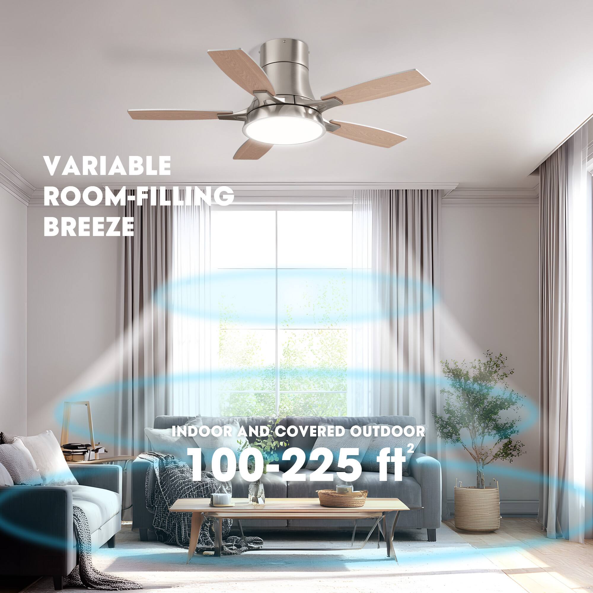 VARIABLE ROOM-FILLING BREEZE  
INDOOR AND COVERED OUTDOOR  
100-225 ft²